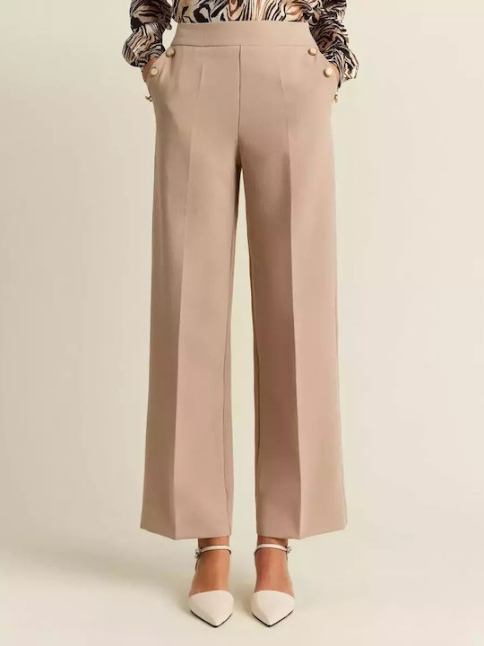 Women's Fabric Trousers Beige