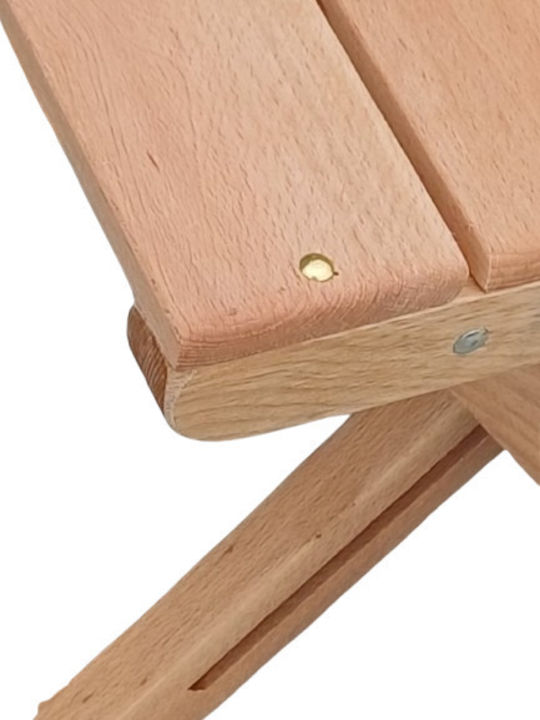 Wooden Garden & Terrace Table for Small Spaces Natural 30x32x35cm