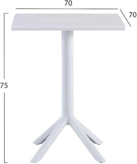 Tisch Bar für kleine Außenbereiche Stabil Terrin Red 60.5x60.5cm