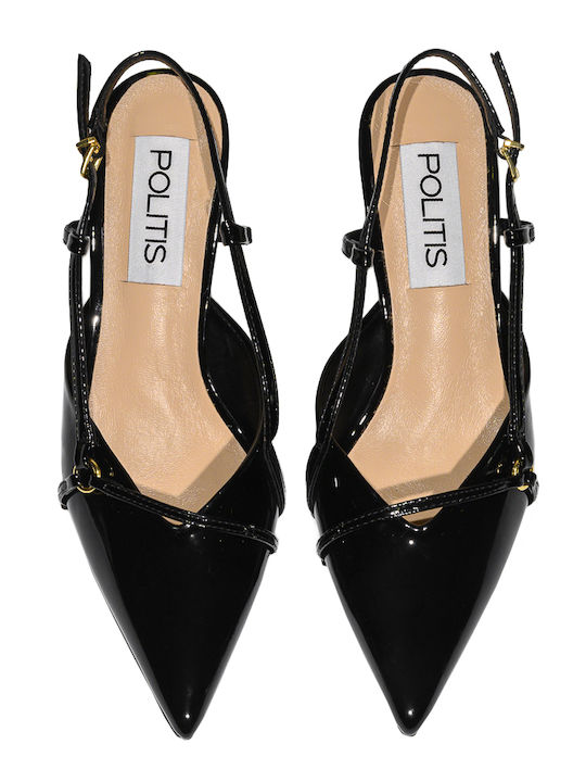 Heels from Patent Leather with Medium Heel Black