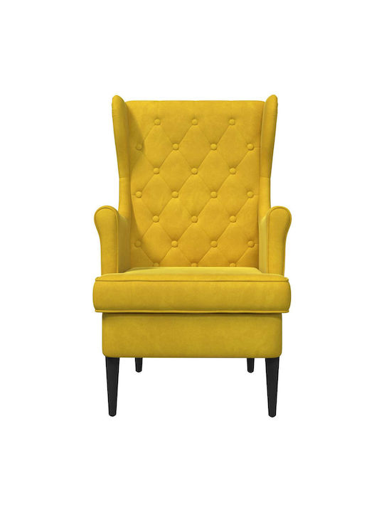 Sessel Aus Samt Gelb 65x79x100cm
