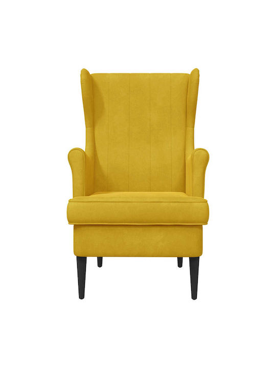 Velvet Yellow Armchair 65x79x100cm