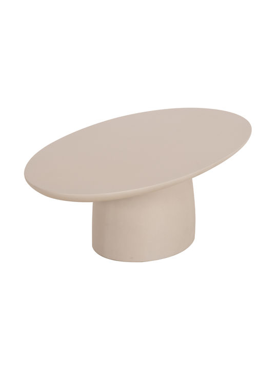 Oval Zentral Kaffeetisch Fiber Beige M130xL70xH40cm