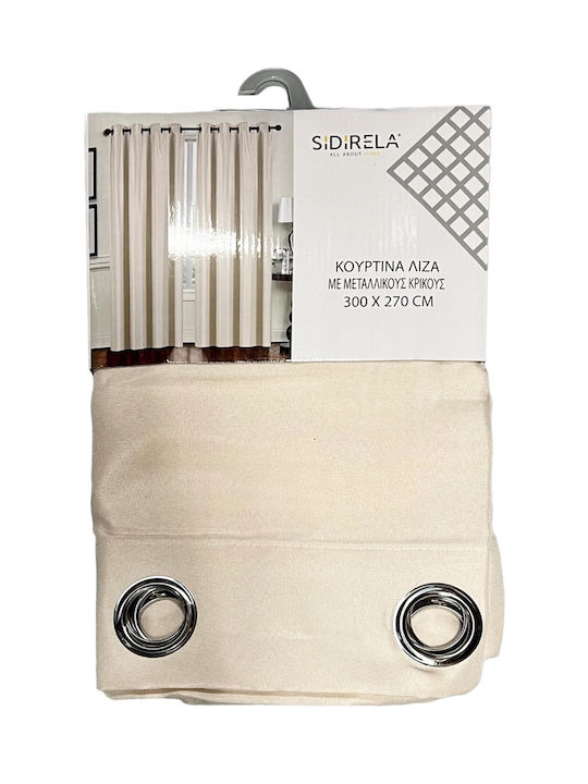 Sidirela Curtain with Grommet Beige 270x300cm