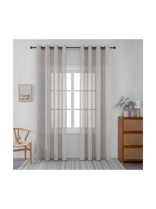 My Home Luxury Window Curtain with Pencil Pleat Greige 270x280cm