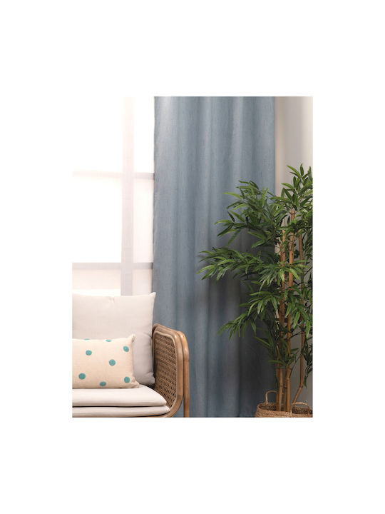 Palamaiki Κουρτίνα με Τρουκς Loria Blue 140x260εκ.