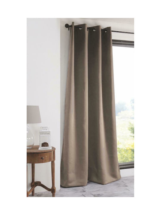 Flamingo Perdea de Întunecare cu Capse Coveri Bej 140x270cm