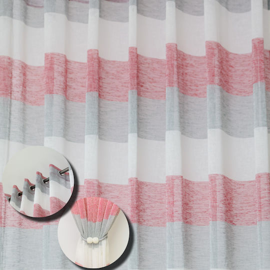 My Home Luxury Curtains With Pink Grommets 270x260cm