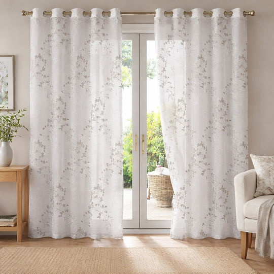 My Home Luxury Window Curtains with Grommets Greige 280x270cm