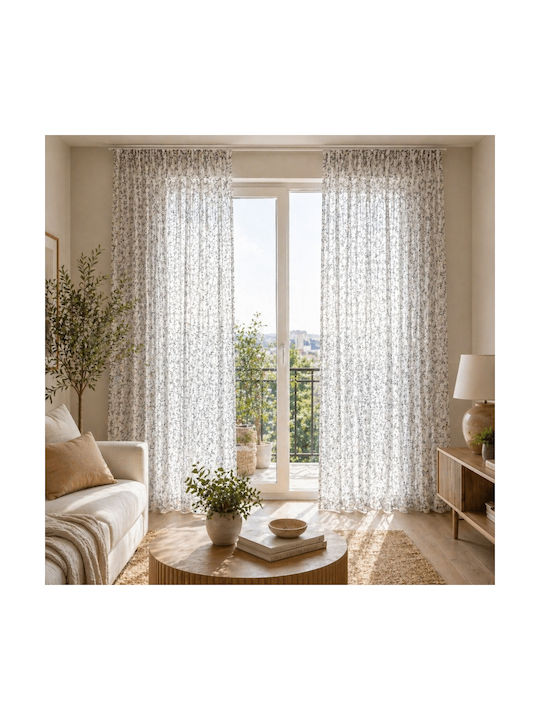 My Home Luxury Κουρτίνα με Τρέσα Λευκή 280x270εκ.