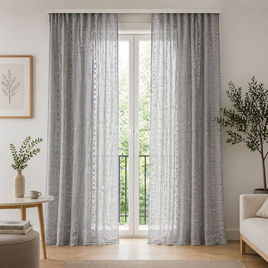 My Home Luxury Window Curtains with Pencil Pleat Gray 270x280cm