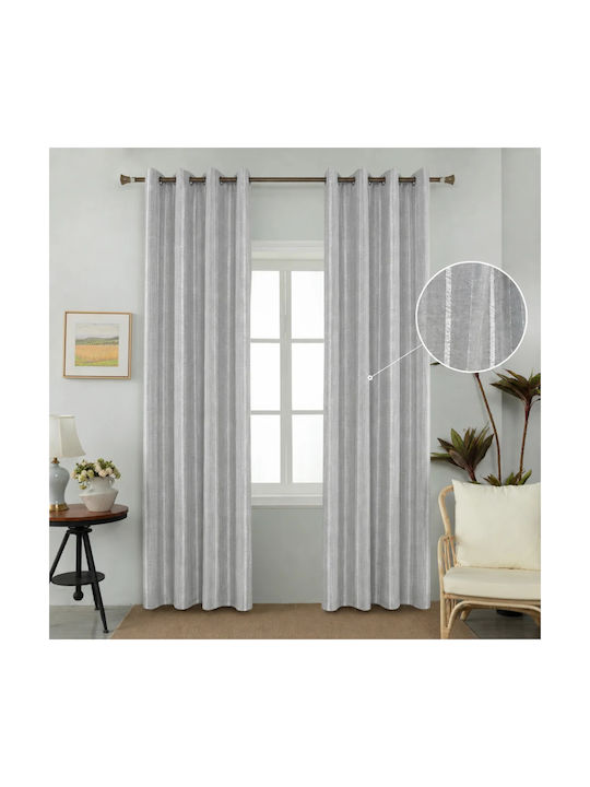 My Home Luxury Curtain With Pencil Pleat Gray 280x270cm