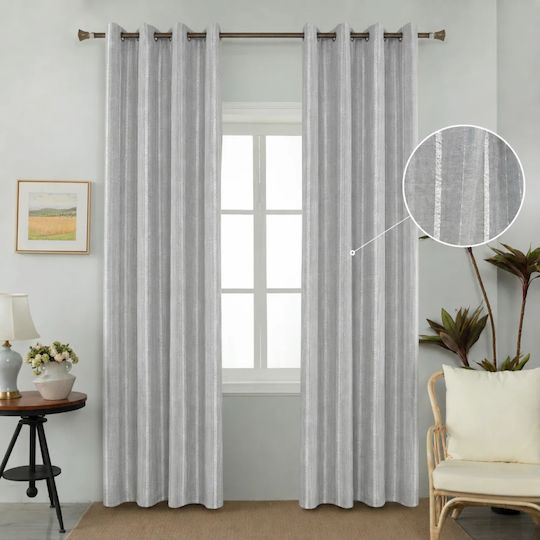 My Home Luxury Vorhang mit Bleistiftfalten Grau 280x270cm