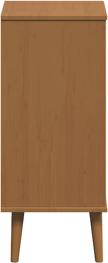 Comodă de Dormitor din Lemn Masiv Molde Caramel 40x35x82cm