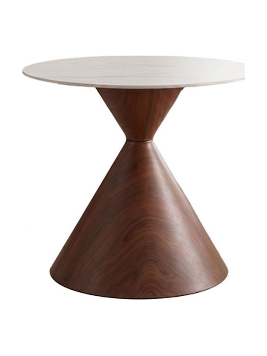 Horas Round Kitchen Metal Brown Table 80x80x75cm