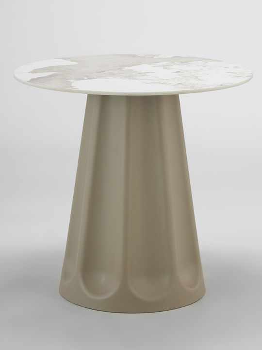 Vellum Round Kitchen Table Wooden White 80x80x76.5cm