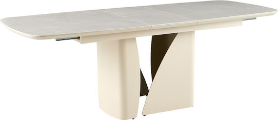 Celeste Masă Extensibilă Pentru Sala De Mese Cu Suprafață Din Marmură Bej 180x90x76cm