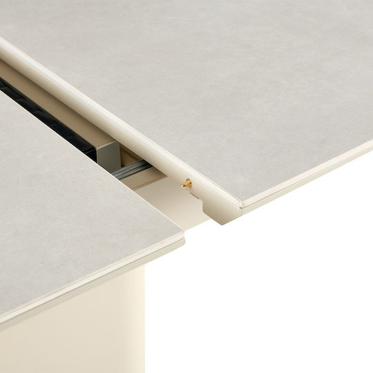 Celeste Masă Extensibilă Pentru Sala De Mese Cu Suprafață Din Marmură Bej 180x90x76cm