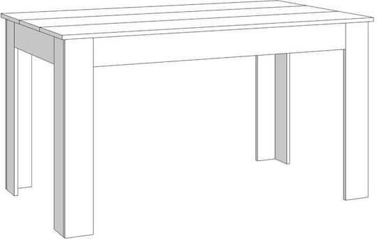Domus 135 Tisch Speisesaal Holz Grey Concrete / White 135x80.5x74.5cm