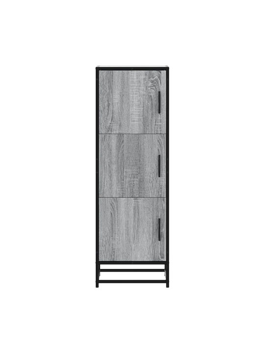 Hochschrank Wandnischenschrank Wohnzimmer aus Holz & Metall Grau 35.5x35x106.5cm