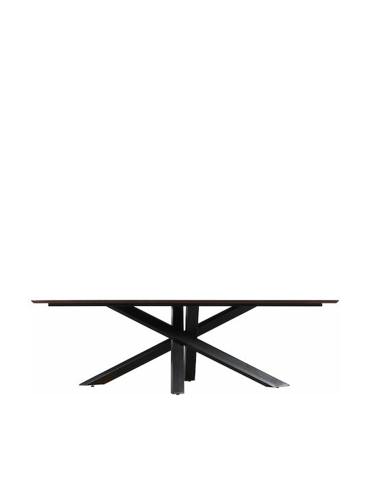 Masă Sala de mese din Lemn Masiv & Metal Maro 280x110x77buc