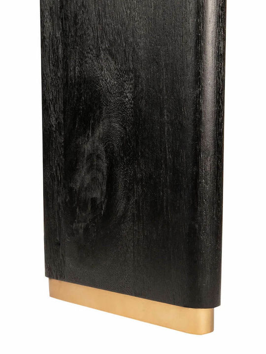 Masă Sala de mese din Lemn Masiv & Metal Negru 240x100x77buc