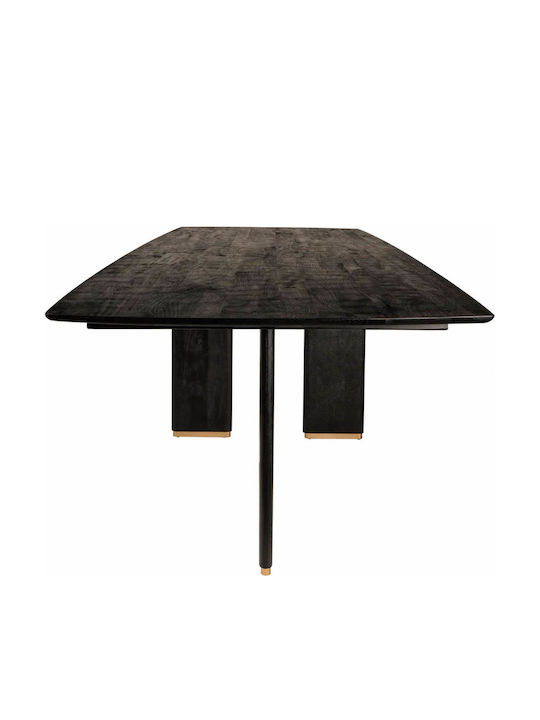 Masă Sala de mese din Lemn Masiv & Metal Negru 240x100x77buc