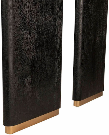 Tisch Speisesaal aus Massivholz & Metall Schwarz 200x100x77cm