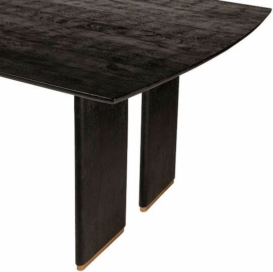 Tisch Speisesaal aus Massivholz & Metall Schwarz 200x100x77cm