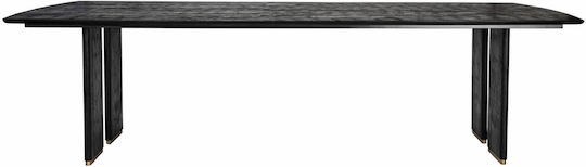Tisch Speisesaal aus Massivholz & Metall Schwarz 200x100x77cm