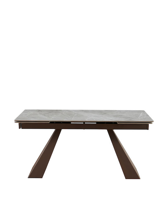 Bruno Table Dining Room Extendable with Stone Surface Grey Latte 160(+160)x90x75cm