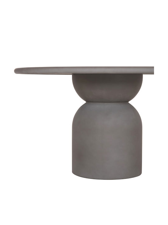Kazvin Masă Rotundă de Sufragerie din Beton Gri 130x130x75cm