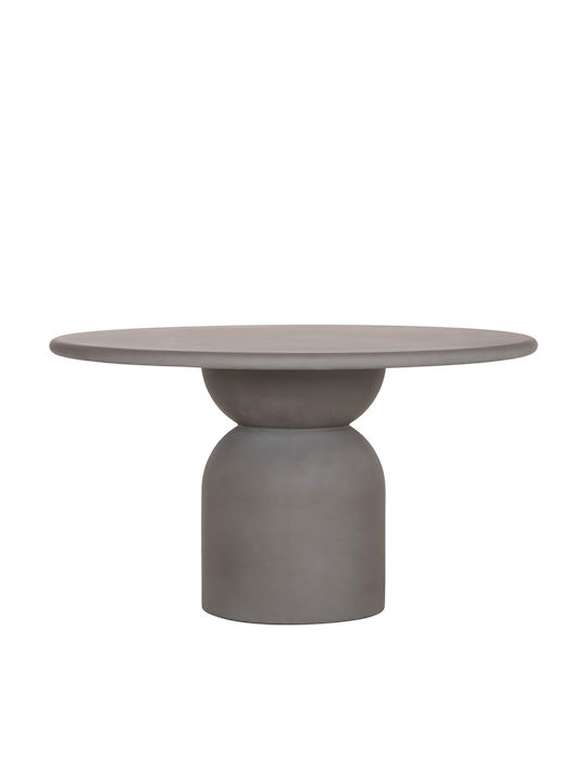 Kazvin Masă Rotundă de Sufragerie din Beton Gri 130x130x75cm