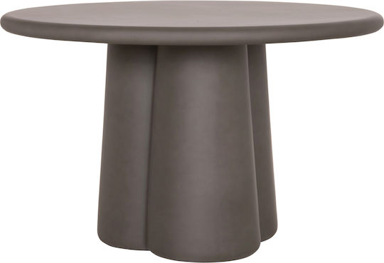 Nayu Masă Rotundă de Dining din Beton Gri 120x120x75cm