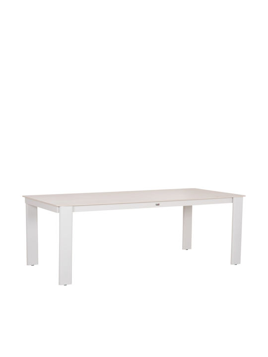 Punder Маса За Трапезария С Каменна Повърхност Крем 220x100x75см