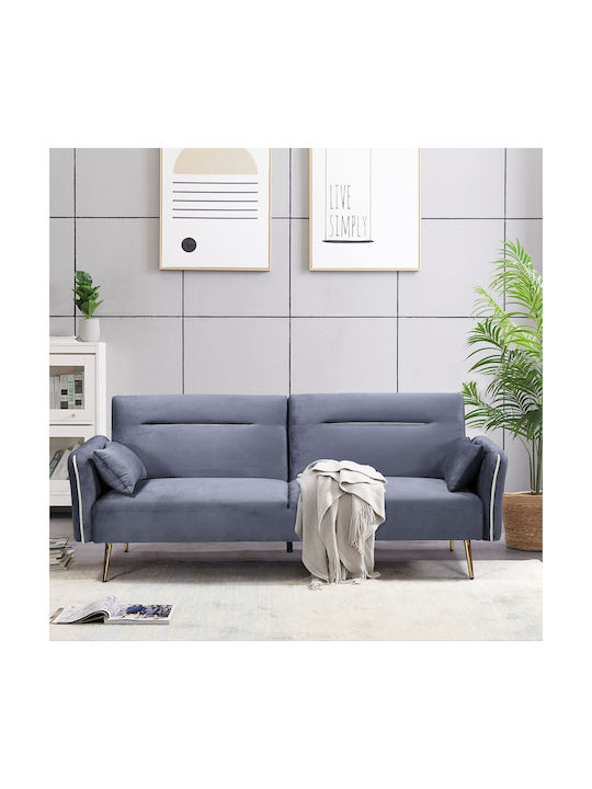 Flick Dreisitzer Sofa Bett Grau 211x87x81cm