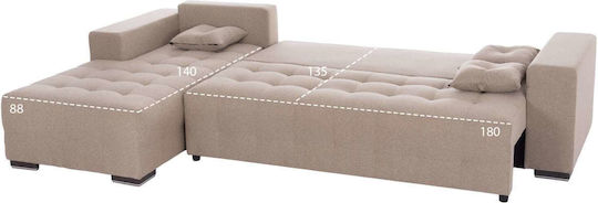 Ecksofa Schlafsofa Beiges 298x177x95cm