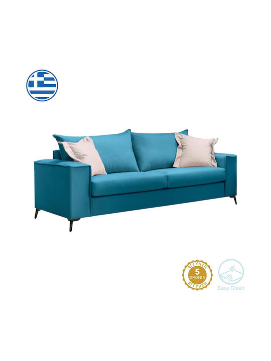 Verona Dreisitzer Sofa Petrol Blau 225x93x100cm