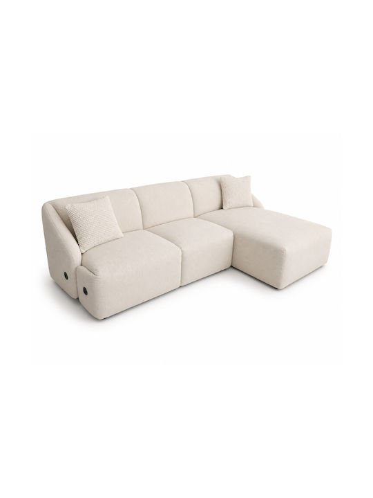 Novar Corner Couch with Right Corner Beige 255x157x77 cm