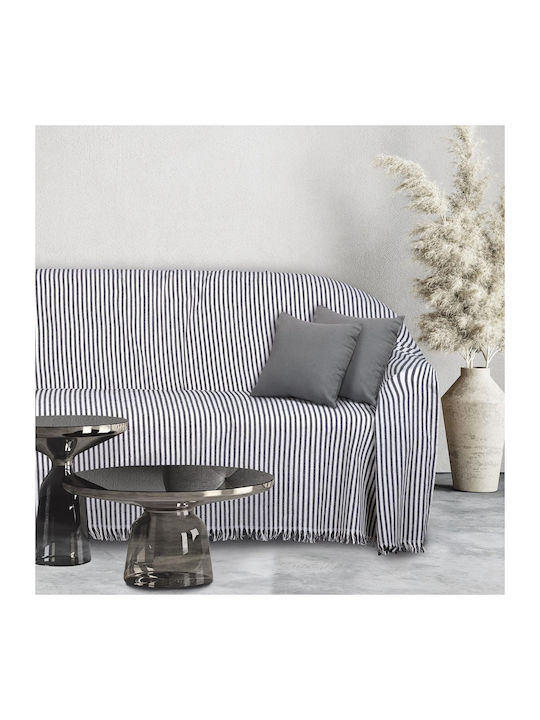 Das Home 0253 Zweisitzer-Sofa Überwurf Jacquard 180x250cm Ecru