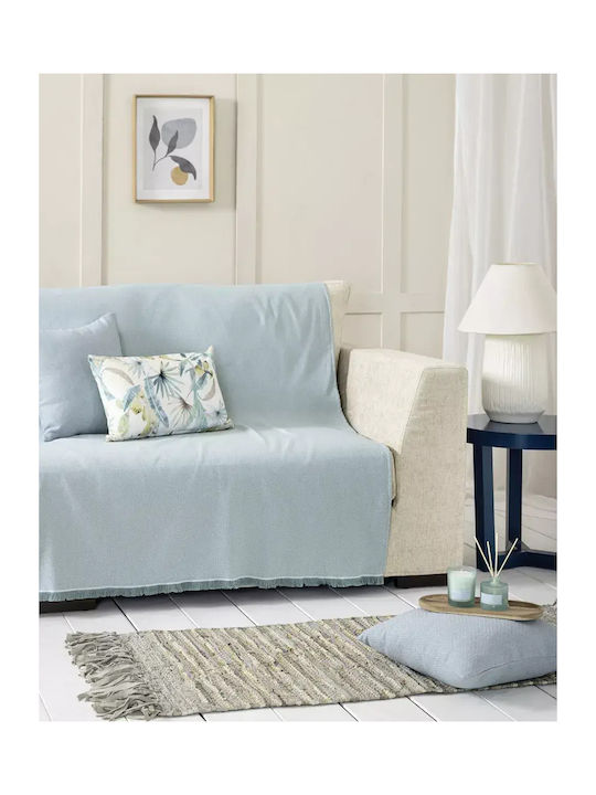 Nima Iris Four-Seater Sofa Throw Chenille 180x350cm Petrol