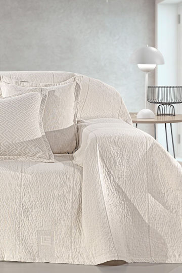 Guy Laroche Soho Four-Seater Sofa Throw Chenille 180x350cm Ivory