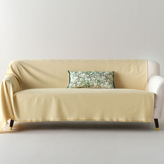 Kentia Everan Three-Seater Sofa Throw 180x280cm Yellow