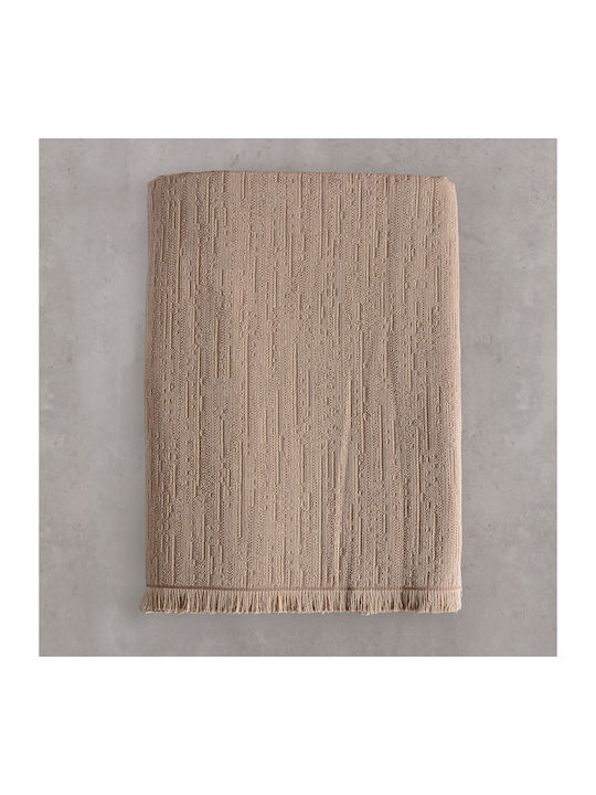 Rythmos Toris Dreisitzer-Sofa Wurf Jacquard 180x280cm Ecru