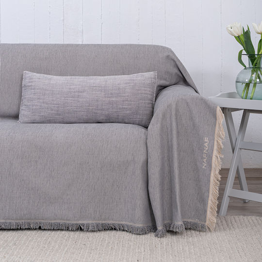 Naf Naf 358-78 Armchair Throw Chenille 180x180cm Gray