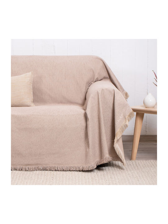 Naf Naf 358/135 Armchair Throw Chenille 180x180cm Dark Beige