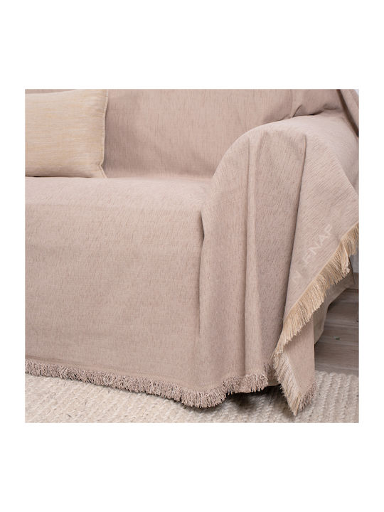 Naf Naf 358/135 Armchair Throw Chenille 180x180cm Dark Beige