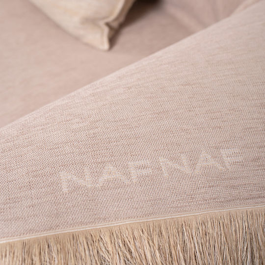 Naf Naf 358/135 Ριχτάρι Πολυθρόνας Chenille 180x180εκ. Dark Beige
