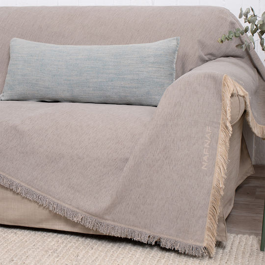 Naf Naf 358/127 Ριχτάρι Πολυθρόνας Chenille 180x180εκ. Light Grey