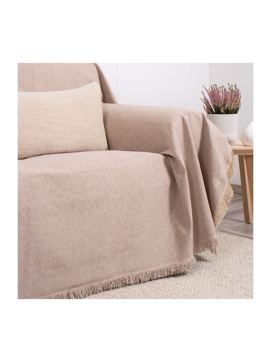 Naf Naf 358/135 Armchair Throw Chenille 180x180cm Dark Beige